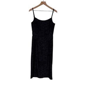 Pineapple Clothing Womens Blue Black Snakeskin Print Midi Dress Size Large